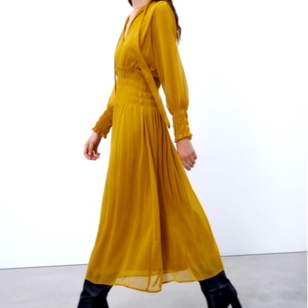 ELASTIC WAIST TIE DRESS